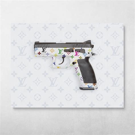 Louis Vuitton Gun Fashion Glam Pop Art Modern Graffiti Wall Art