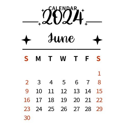 June 2024 Calendar Simple Black June Calendar Calendar Png And