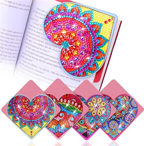 Amazon Bsresin Heart Diamond Art Bookmarks Pcs Diamond Art