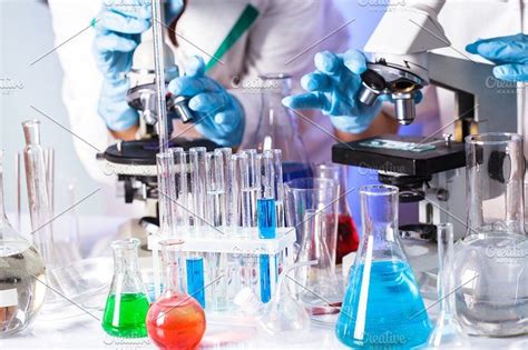 Scientists In The Chemical Laboratory Stock Photo Containing Analysis