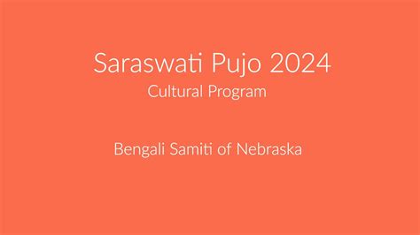 Saraswati Pujo Cultural Program 2024 Bengali Samiti Of Nebraska YouTube