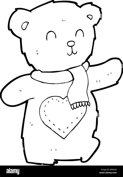 Cartoon Teddy Bear With Love Heart Stock Vector Image And Art Alamy