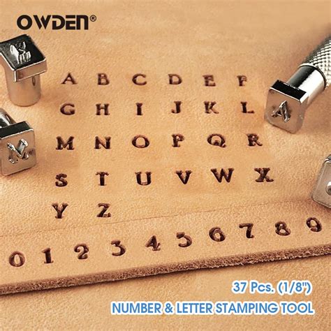 OWDEN 37Pcs Leathercraft Alphabet Numbers Stamping Tool Set Metal