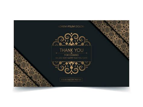 Classic Gold Thank You Wedding Card Vector Art At Vecteezy