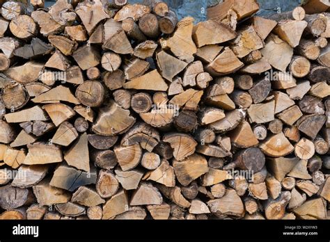 Stacked Firewood Background Stock Photo Alamy