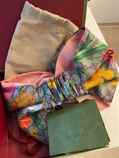 Gg Flora Print Silk Headband Luxury Accessories On Carousell