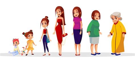 Free Vector Woman Age Illustration Of Female Generation Cycle Women