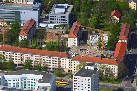 Dresden Aus Der Vogelperspektive Baustelle Zum Neubau Einer