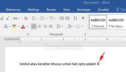 Menyisipkan Simbol Atau Karakter Khusus Di Dokumen Microsoft Word