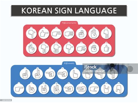 Korean Sign Language Stock Illustration - Download Image Now - Black ...