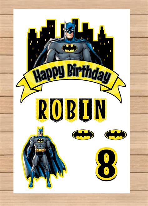 Batman Cake Topper Batman Banner Batman Birthday Batman Etsy