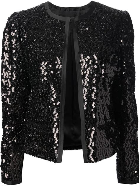 Dolce And Gabbana Sequin Jacket In Black Lyst