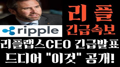 리플 코인 리플랩스CEO 갈링하우스 긴급발표 드디어 이것 공개 지금빨리보세요 리플목표가 리플호재 리플전망 리플