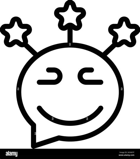 Happy Emoji Icon Outline Vector Person Fun Activity Effect Stock