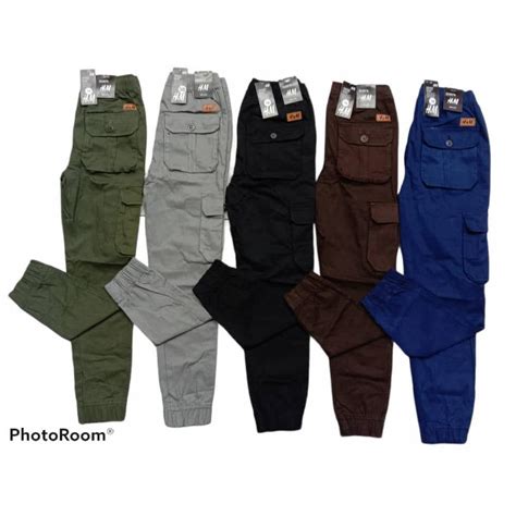 Hot Itemsix Pocket Jogger Straitchable Pants Unisex Kaki Getah Viral Shopee Malaysia