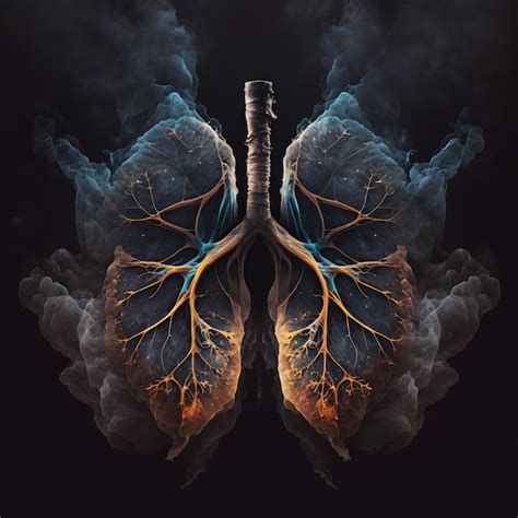 Premium AI Image | Generative AI illustration of black lungs burning from global pollution