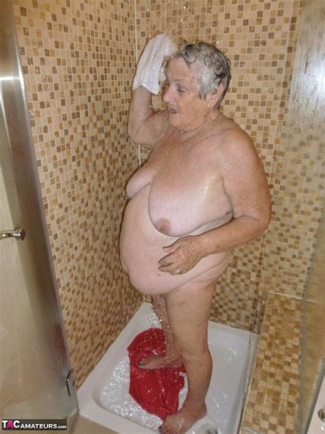 BBW Granny Takes A Shower
