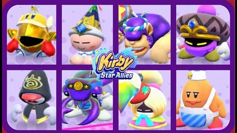 Kirby Star Allies All Helper Game Overs Youtube