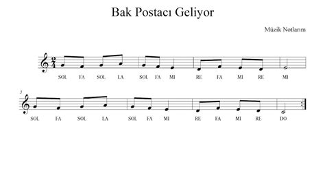 Bak Postac Geliyor Fl T Ve Melodika Notalar M Zik Notlar M