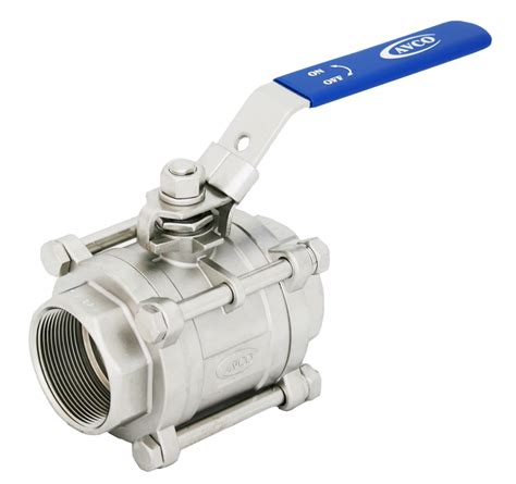 500 Series Economy 3 Piece Industrial Ball Valve With No Mount Or