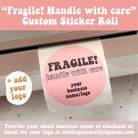 Fragile Stickers Custom Packaging Stickers Handle With Care Etsy