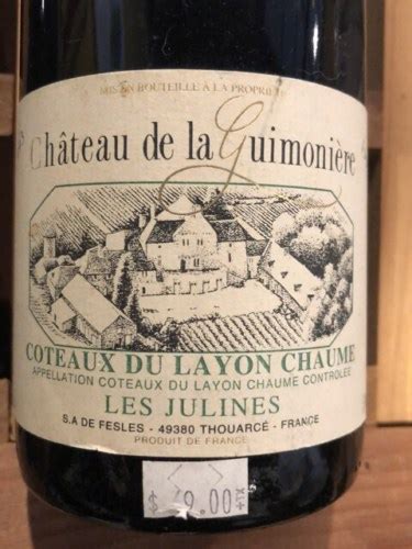 Ch Teau De La Guimoni Re C Teaux Du Layon Chaume Les Julines Vivino