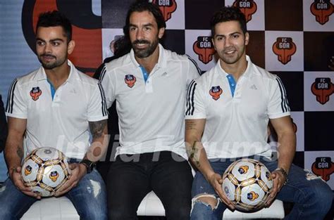 Varun Dhawan and Virat Kohli snapped at FC Goa Official Jersey Launch Photo