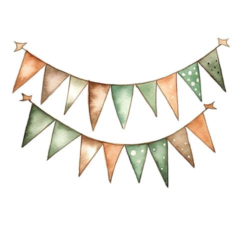 Bunting de aniversário em aquarela Foto Premium