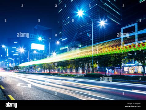 Gangnam District in Seoul at night Stock Photo - Alamy