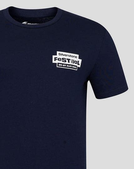 Silverstone Unisex Print Festival T Shirt Option Navy