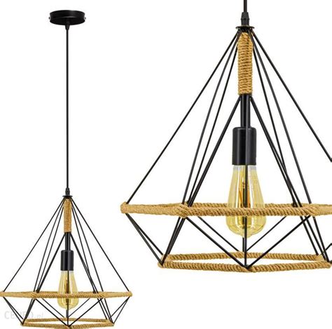 Ledigo Lampa Wisz Ca Boho Geo L Yrandol Naturalny Sznur Jutowy Diament