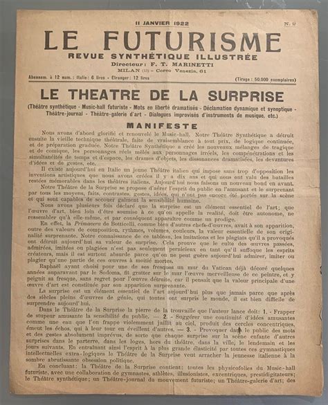 Le Futurisme Revue Synthétique Illustrée Le Theatre de la Surprise