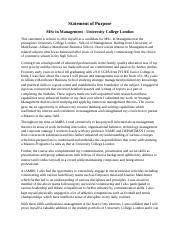 SOP 1 Docx Statement Of Purpose MSc In Management University