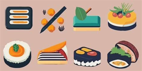 Premium Vector Sushi Fusion Colorful Vector Illustration Showcasing The Delightful Japanese