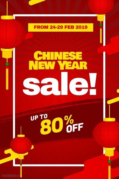 Chinese New Year Sale Discount Promotion Poster Flyer | Chinese new ...