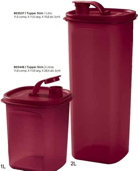 Kit Tupper Slim Tupperware Porta Mantimentos Litro E Litros