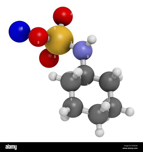 Sodium Cyclamate Artificial Sweetener Molecule Atoms Are Represented