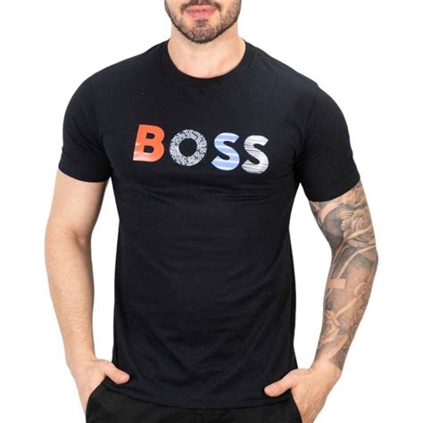 Camiseta Hugo Boss Big Boss Colors Preta Camiseta Hugo Boss Gênero