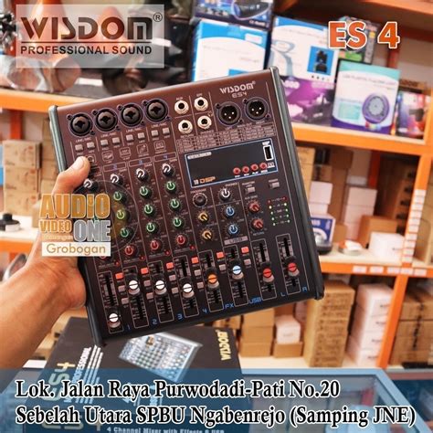 Jual Mixer Wisdom ES4 Mikser Audio 4 Chanel Fitur Komplit Efek Digital