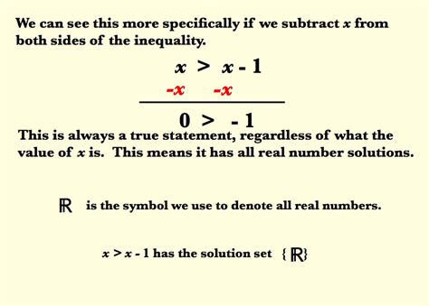 Linear Inequalities With All Real Numbers Solution Tutorial Sophia