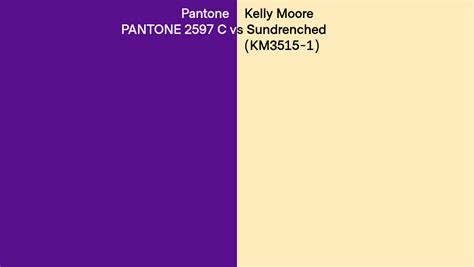 Pantone 2597 C Vs Kelly Moore Sundrenched Km3515 1 Side By Side