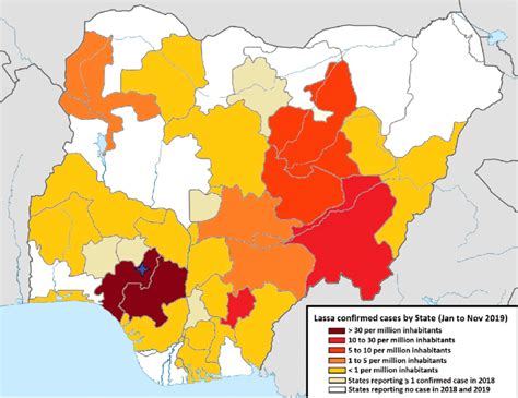 Lassa Fever Confirmed Cases Reported In Nigeria Per Million Of Download Scientific Diagram