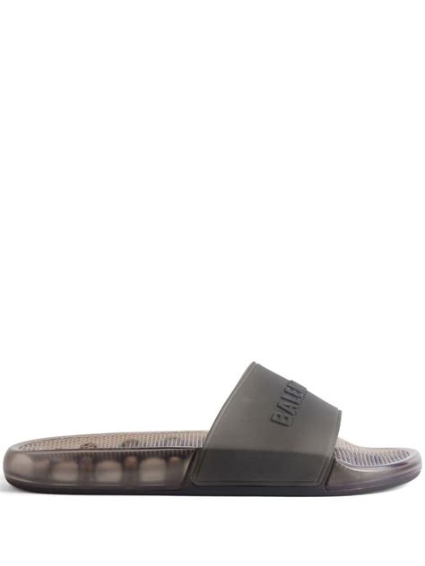 Balenciaga Logo-embossed Transparent Slides in Gray for Men | Lyst