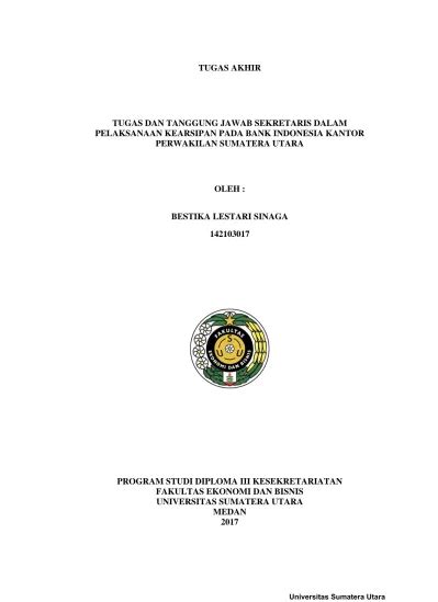 Tugas Dan Tanggung Jawab Sekretaris Dalam Pelaksanaan Kearsipan Pada