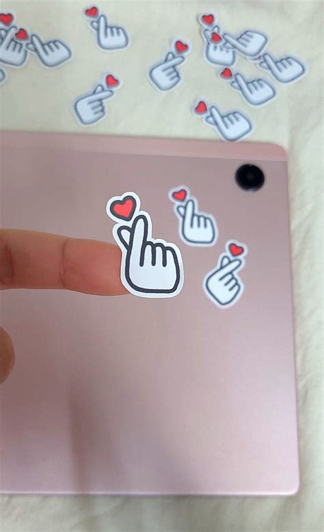 Finger Heart Sticker 10 Stickerssmall Hand Heart Decal Etsy