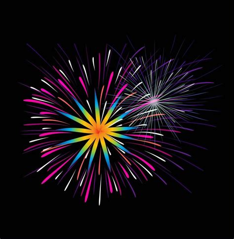 Happy New Year Fireworks vector illustration. Celebration background ...