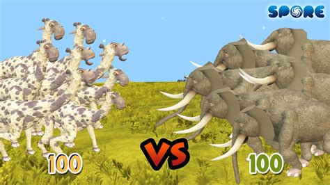 Giraffe Vs Elephant Beast War S E Spore Youtube