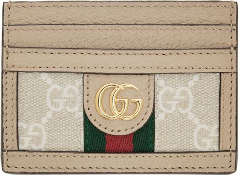 Gucci Beige Ophidia Gg Card Holder Gucci