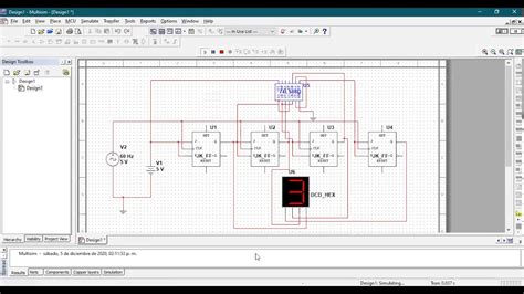 Contador Hexad Cimal Con Flip Flop Jk Multisim Youtube