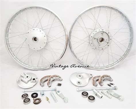 HONDA C50 C65 C70 FRONT REAR WHEEL RIM BRAKE HUB SPOKE KIT F6S R4S EBay